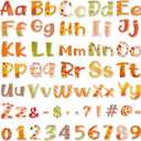 150 Pcs 7 Inch Bulletin Board Letters Combo Set - Colorful Alphabet Cutout Letter Number with 300 Pcs Adhesive Dots, Chalkboard Classroom Letters for Home School Decor (Fall Color)