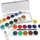 Grumbacher Opaque Watercolor Set, 24 Colors & Brush, 1 Count (Pack of 1)