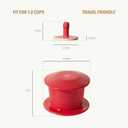 3 x [Valentine Gift] Ceramic Vietnamese Phin Filter by PHINOI - Pour Over Coffee Dripper 1-3 Cup Coffee Maker with Flower Design Reusable Coffee Filter for Manual Brewing, Travel Friendly (Red)