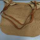 Peicees Crochet Beach Bag Purse, Boho Woven Tote with Leak-Proof Lining For Summer Vacation Travel Casual Shoulder Bag Soft