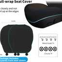 2 PCS Nappa Leather Car Front Seat Covers for 2025 2026 Tesla Model Y/3 Highland/Juniper Breathable Perforated All-Season Universal Bottom Seat Protectors for Tesla Accessories, Black
