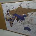 Framed Wall Art World Map Wall Art Canvas Picture24inx48in Large Grey Map of The World Canvas Painting Artwork Prints for Office Wall Decor Home Living Room Decorations Framed Ready to Hang, 60"L x 30"W