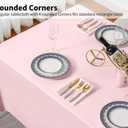 Surmente Pink Tablecloth 90 x 132-inch Rectangular Polyester Table Cloth for Weddings, Banquets, or Restaurants