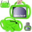 AVAWO Kids Case for Samsung Galaxy Tab A7 Lite 8.7 Inch 2021, Shockproof Lightweight Handle Stand with Strap, Protective EVA Foam Rubber Material, Green
