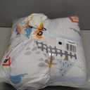 4-Piece Cars Toddler Bedding Set for Boys Girls- Soft & Skin Friendly Toddler Bed Set Includes Toddler Comforter, Flat Sheet, Fitted Sheet and Pillowcase (Light Blue) (Vehicle)