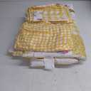 Toddler 4 Piece Toddler Bedding Set for Girls- Butterflies Flowers Yellow n White Patchwork Design, Microfiber Toddler Bedding Comforter Set for All Seasons (Blanket 54x40 In)