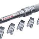 TUSK Spoke Torque Wrench Kit  Adjustable 30150inlb Torque Wrench + 5 DropForged Heads (6.16.9mm) in Case  Calibrated 2% for Motorcycle & Bicycle Spoke Tension
