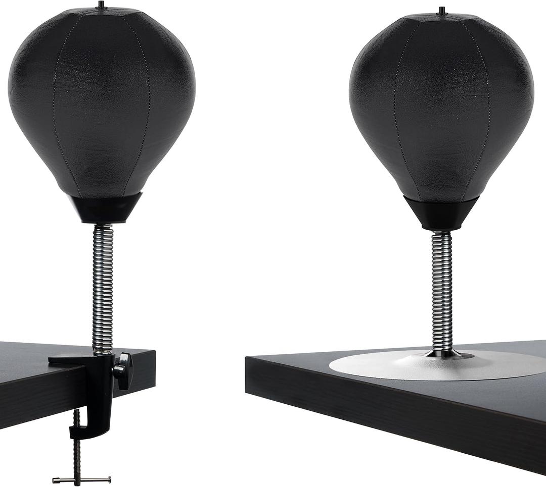 GLACIAL Stress Relief Desktop Punching Bag I Comes with Desk Clamp and Extra Strong Suction Cup