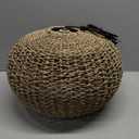 Arturesthome 1 Light Handwoven Boho Pendant Light, Rattan Wicker Hanging Ceiling Lighting Weave Chandelier Lamp Shade for Kitchen Island Restaurant Craft Room