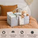 PUTSKA Baby Diaper Caddy Organizer - Nursery Storage Basket for Diaper Station, Baby Basket Shower Gift List and Registry Must-Have, Newborn Essentials, Nursery Decor for Boy or Girl - Grey, Large