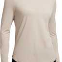 CRZ YOGA Pima Cotton Workout Long Sleeve Shirts for Women Athletic Crewneck Yoga Casual Tops Plain T-Shirt (Small)