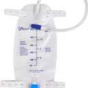 3 Pack Easy-Tap Catheter Leg Bag Urinary Drainage Bag, 500ml, Anti-Reflux Valve, Cloth Straps, Easy Flip Drain 18 Tubing