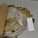 5 Pack Small Potted Plant Stands, Metal Plant Stand for Outdoor Indoor Plants, Heavy Duty Flower Pot Stands for Multiple Plants, Decoration Display Racks for Patio Garden (Gold, S)