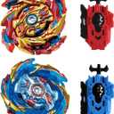 Gyros Turbos Set, 4D Arena Metal Fusion Battles Gyros, with Battling Top Launcher, Gift Sets for Kids,B174-1+B174-2