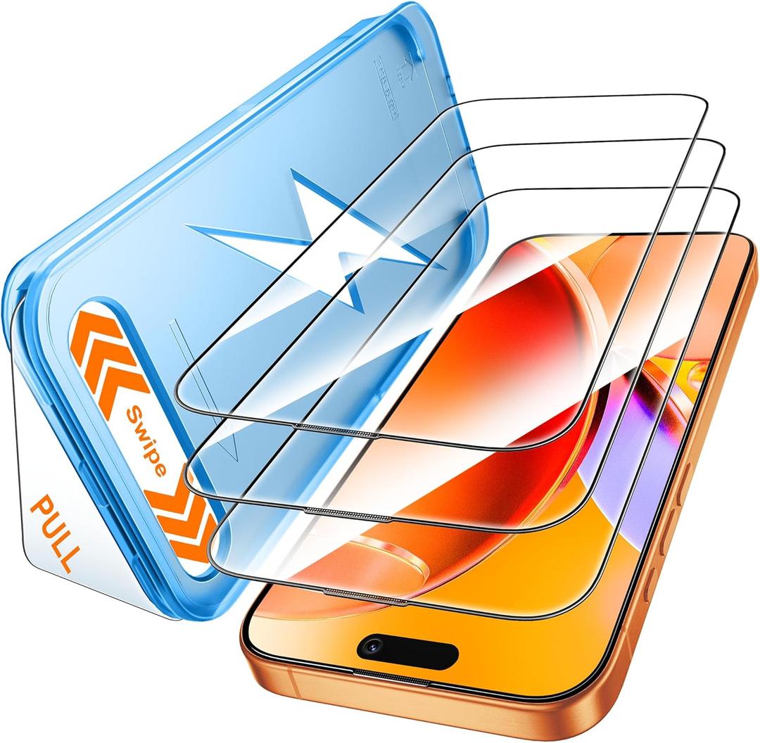 Mkeke for iPhone 17 Pro Max Screen Protector 3 Pack [9H+ Tempered Glass] [Military-Grade Drop Protection] [Easy Installation] Shockproof Full Edge Coverage 6.9 Inch 2025