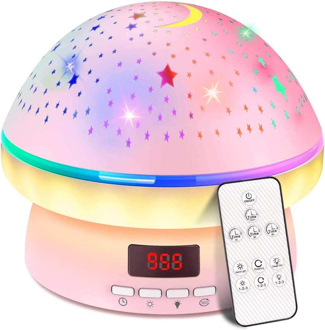 MINGKIDS Toys for 3-8 Year Old Girls Boys,Timer Rotation Star Night Light Projector Kids,16 Lights Moode, 2-9 Year Olds Kids Chritsmas Birthday Gifts for 4 5 6 Year Old, Girls Room Decor