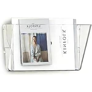 MINDEPOT 1 Pockets Acrylic Wall File Organizer, Clear Wall File Holder, Plastic Hanging Wall File Holder for Office, School and Home, Clear