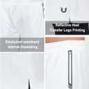 NORTHYARD Men's 2 in 1 Running Shorts Workout Gym Athletic Shorts with Liner Active Training Shorts with Zipper Pockets (White, L)