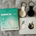 2 Packs Diamond Tracker Tags Compatible with Apple Find My (iOS Only), Bluetooth Tracker, Smart Keys Finder and Item Locator with Case for Wallet Luggage Backpack, 