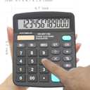 Calculators, BESTWYA Large Button Desk Calculator (Black, Pack of 2) | 12-Digit Dual Power Angled LCD Display Handheld Desktop Feature for Office, School, Home