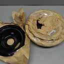 GE Black Stove Drip Pans, 10% Energy Save by Enamel Spraying Prevent Bending and Rust - Include 2 6'' Burner Drip Pans and 2 8'' Drip Bowl