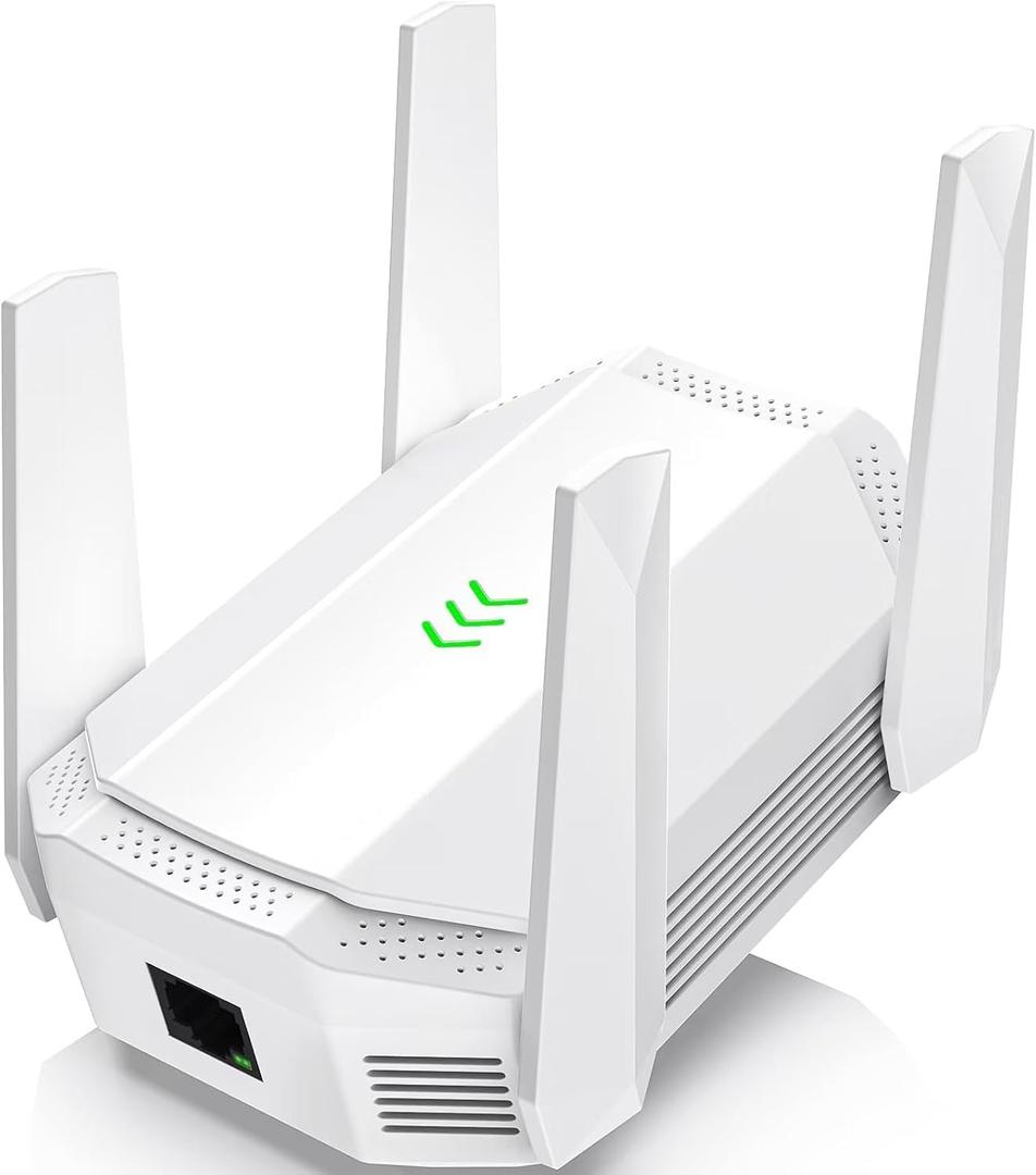 WiFi 6 Range Extender AX3000 Dual Band Signal Booster with Gigabit Ethernet Port, Covers Up to 12,000 Sq.Ft, High-Speed Internet Amplifier for Home & Office, Easy Setup White