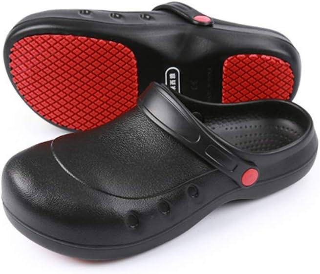 Men or Women Kitchen and Chef Shoes Safety Work Steel Toe Clog Black (13.5 Wide Women/12.5 Wide Men)