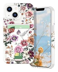 Petocase for iPhone 14 Case/iPhone 13 Case Card Holder Slot Slim Flexible TPU Gel Rubber Soft Skin Silicone Protective Phone Case Cover for Apple iPhone 13/14 6.1inch-Beige Almond