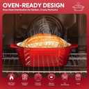 Enameled Cast Iron Sourdough Bread Oven – 3.3QT Dutch Oven for Baking with Lid, Non-Stick Oval Cast Iron Bread Oven for Sourdough-Loaf Cast Iron Bread Pan(Red)