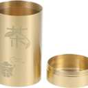 Cabilock Brass Tea Tin Canister with Airtight Lid 3.14 X 1.77 Inches Small Loose Leaf Tea Storage Container for Kitchen and Home Decor