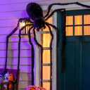 Evergreen Garden 12 Foot Giant Black Spider with Flexible Dangling Legs, Halloween Decoration for Outside Roof, Porch, Yard, Outdoor Weatherproof Decor for Spooky Scary Haunted House Costume Party