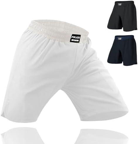 Fikazo MMA Shorts Men - No Gi BJJ Grappling Shorts for Muay Thai, Boxing, Fight，Wrestling & Combat Training (Medium)