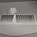 Ergonomic Wireless Keyboard and Mouse Set Creamy Wireless Keyboard Silent Mice Set with Wrist Rest for Computer, Laptop, PC, Mac, Windows (Gray White)