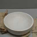 COLLECTIVE HOME - Paulownia Wood Hand Carved Tray, Fruit Snack Holder, Decorative Bowl, Rustic Home Decor Accessories for Coffee Table, Living Room, Wedding Centerpiece, 10" (washed white)