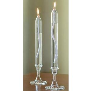 GXFCCYXT Glass Candle Set of 2 Refillable Use, Indoor Emergency Lighting Use Oil Candle, Smokeless and Odorless Clear Glass