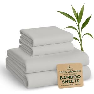 BAMPURE Luxury Series Queen Sheet Set - 100% Pure Viscose Bamboo Sheets - Super Soft, Cooling for Hot Sleepers - Deep Pocket (Up to 16'') (White)