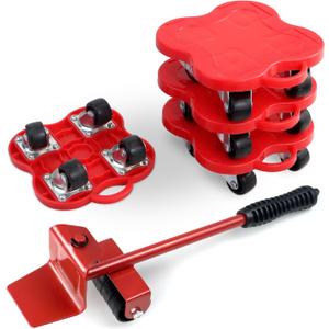Furniture Lifter 4 Wheels Moving Dolly for Heavy Duty, 360 Rotation Wheels Furniture Mover Dolly, Wheel Dolly Set of 4 in Home Warehouse for Refrigerator Sofa Cabinet, Maximum Load 1102lbs (red)