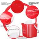 Roshtia 6 Pcs 3 Quart Cleaning Bucket Small Sanitizing Square Bucket Detergent Pail for Home Commercial Restaurant Kitchen Office School(Red, Blue, Green)