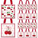 VDESFUEBY Cherry Party Favor Bag Cherry Non Woven Gift Goodie Treat Candy Bag for Birthday Baby Shower She's The Cherry On Top Party Supplies, 20Pcs