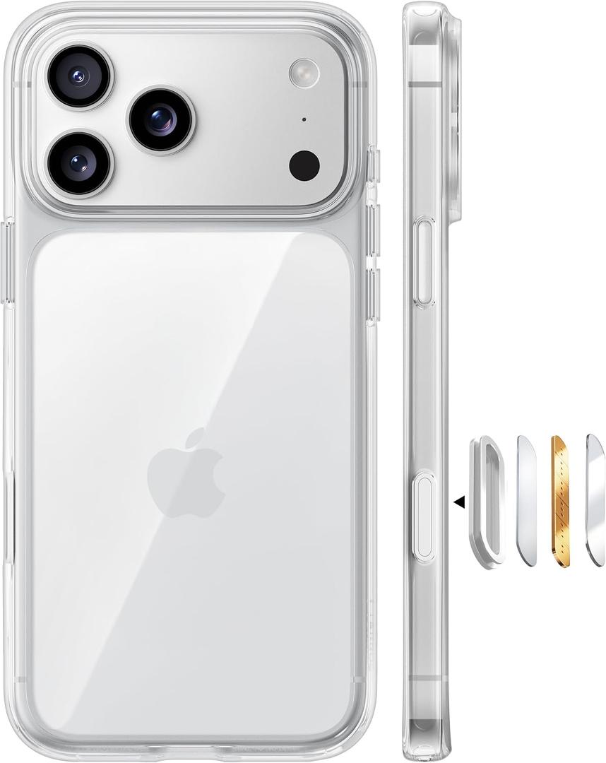 TORRAS for iPhone 17 Pro Case, Beyond Military-Grade Protection, Camera Control Button, DIY Buttons, Slim Thin Shockproof Hard Back Anti-Yellowing Anti-Scratch Phone case for iPhone 17 Pro, Clear