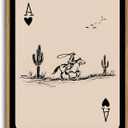 ZZLWBKGL Western Wall Decor Cowboy Poker Canvas Art Vintage Framed Wall Art, 24"L x 16"W