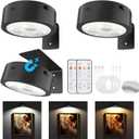Picture Lights for Wall, Rechargeable Battery Operated Wireless Magnetic Painting Lights with Remote Dimmable and Timer, Wall Decor Lights with 3 Lighting Modes for Art Display (Black, 3Pack)