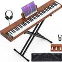 88 Key Digital Piano Keyboard,88 Key Full Size Weighted Hammer Action Electric Keyboard Piano with 200 Rhythms,200 Tones, Piano Keyboard with Stand, TriplePedal,Headphone, Carrying Bag