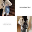 Denim Drawstring Backpack with Coin pouch, Large Money Dollar Sign Bucket Rucksack, Lightweight Sport Bags (Light Blue)