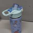 Zak Designs Disney and Pixar Toy Story Sage Kids Water Bottle For School or Travel, 14oz Stainless Steel Water Bottle With Straw, Handle, and Leak-Proof, Pop-Up Spout Cover (Woody, Buzz & Friends)