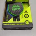 RBX Pickleball Equipment Set (2 Pack 2 Paddles, 2 Balls) Pickleball Game for Kids Premium Wooden Paddles, Ergonomic Grip Design, Durable, X-40 Outdoor Balls (Blue/Green Frame)