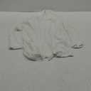 Bsubseach Women Long Sleeve Beach Shirt Blouses Bathing Suit Cover Up Button Down Collar (White) M