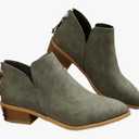 JITUUE Ankle Booties for Women,Women's Casual Dress Low Heeled Booties. V Cut Fashion Thick Heel Design Shoes.(Size 5)