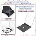 25 Pieces Clear CD Jewel Cases, 10.4 mm Standard Single CD DVD Storage Case with Assembled Black Tray, Plastic Discs Protective Covers for CD Collection Organization