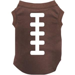 Petitebella Rugby Print Puppy Dog Shirt (Brown, Large)